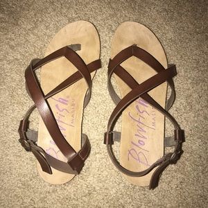 brown strappy sandals
